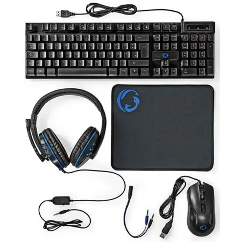 ⌨️ Nedis 5 in 1 Gaming Combo Kit mit Tastatur, Headset, Maus + Pad für 9,99€ (statt 44€)