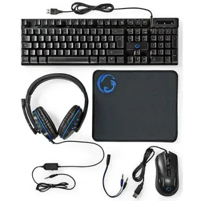 ⌨️ Nedis 5 in 1 Gaming Combo Kit mit Tastatur, Headset, Maus + Pad für 9,99€ (statt 44€)
