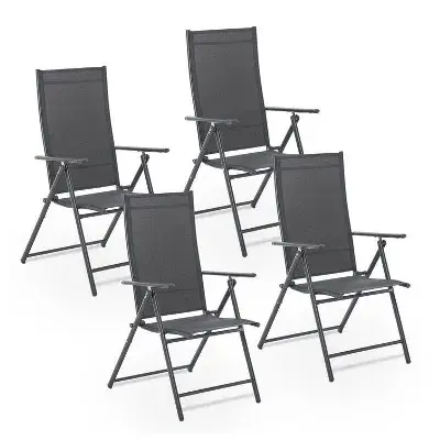 🏡 4er Set Juskys Gartenstuhl Calena in Anthrazit für 82,49€ (statt 120€)