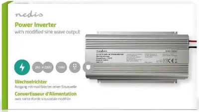 🔌 Nedis Power Inverter 24V DC to 230V AC Wechselrichter, 1700W für 54€ (statt 93€)