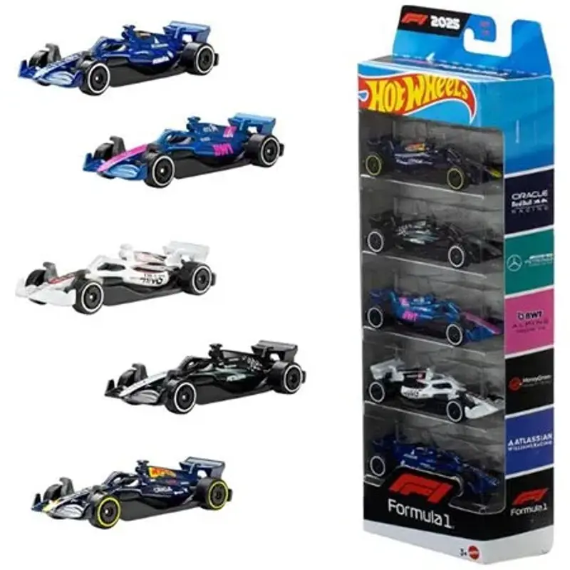 🏎️ 5er Pack Hot Wheels Formel 1 Spielzeugautos, Maßstab 1:64 für 8,97€ (statt 14€)