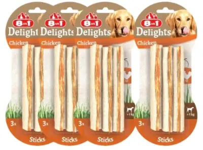 🐓💨🐕 4x 8in1 Delights Chicken Sticks mit je 3 Stück 🔥 ab 11,86€ (statt 16€)