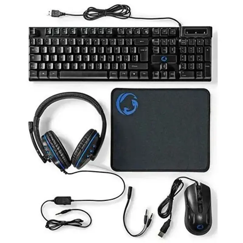 ⌨️ Nedis 5-in-1 Gaming-Set mit Tastatur (DE), Maus, Headset & Mauspad für 9,99€ (statt 29€)