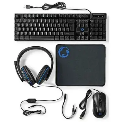 ⌨️ Nedis 5-in-1 Gaming-Set mit Tastatur (DE), Maus, Headset & Mauspad für 9,99€ (statt 29€)
