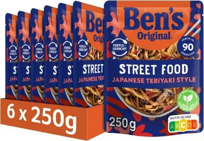 🍜 6er Pack Bens Original Street Food Japanese Teriyaki Style Noodles ab 10,49€ (statt 18€)
