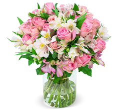 Blume Ideal: Blumenstrauß „Sweet Surprise“ mit Rosen und Inkalilien (bis zu 100 Blüten) für 24,98€