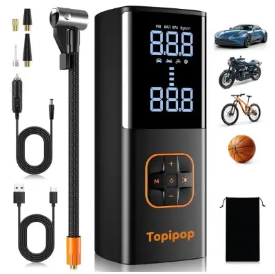 🛞 Topipop elektr. Luftpumpe bis 10bar & 4 Modi für 19,90€ (statt 29€)