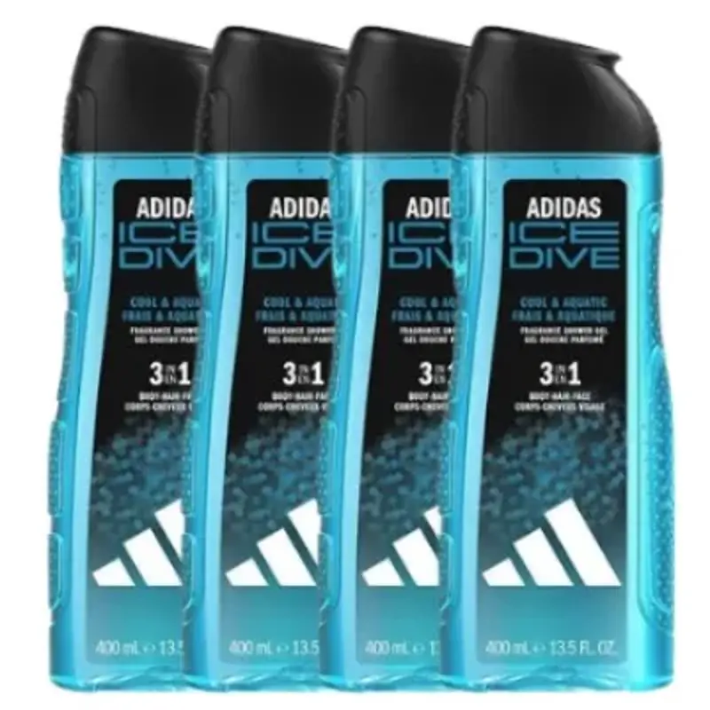 🚿 4x adidas 3in1 Ice Dive Duschgel je 400ml ab 8,46€ (statt 14€)