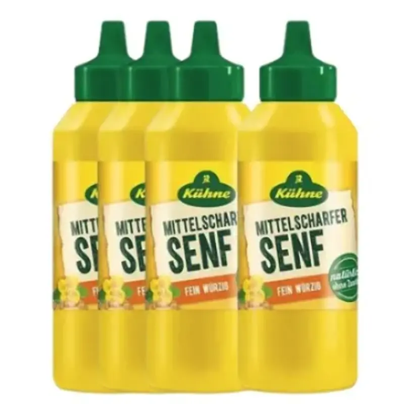 🌭 4x 250ml Kühne Senf mittelscharf in der Squeeze Flasche ab 4,72€ (statt 8€)