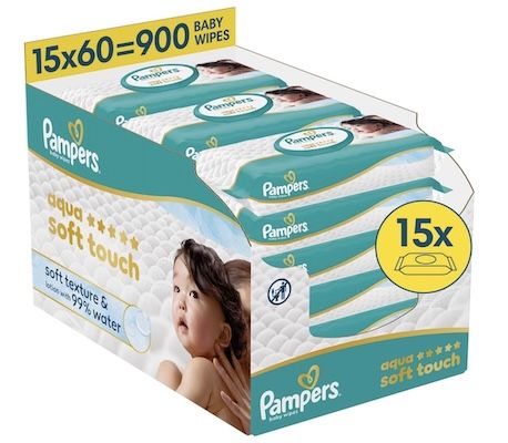 👼🏻 900x Pampers Aqua Soft Touch Baby-Feuchttücher ab 18,20€ (statt 24€)