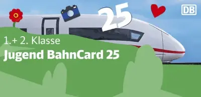 🚅 BahnCard 25 für 1. und 2. Klasse für Kinder und Jugendliche für 1 Jahr nur 7,90€