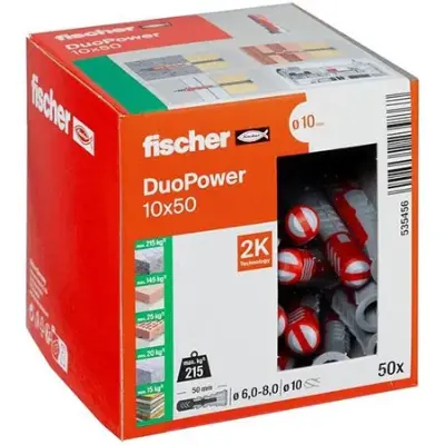 🖼️ 50er Pack fischer DuoPower 10 x 50 Universaldübel für 6,29€ (statt 11€)