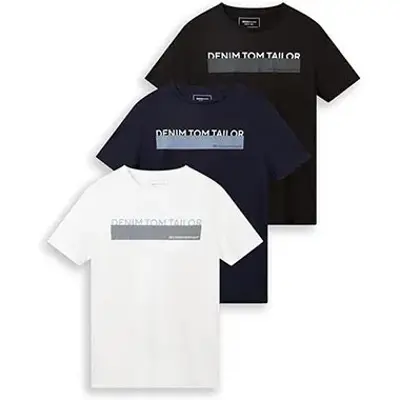 👕 3er Pack Tom Tailor Denim T-Shirts mit Print für 24,99€ (statt 31€)
