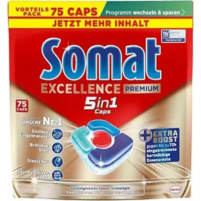 🍽️ 75er Pack Somat Excellence Premium 5in1 Caps ab 10,75€ (statt 17€)