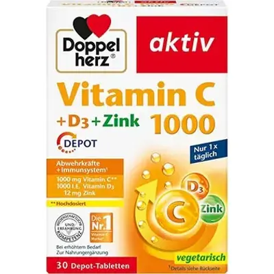 💊 30er Pack Doppelherz Vitamin C 1000 + D3 + Zink Tabletten ab 2,65€ (statt 5€)