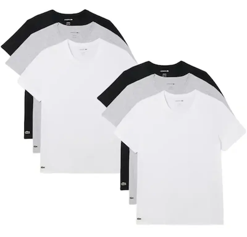 🔥 unter 10€/Shirt 👕 6x Lacoste Lounge T-Shirt mit V- oder Crew-Neck für 57,90€ (statt 90€)
