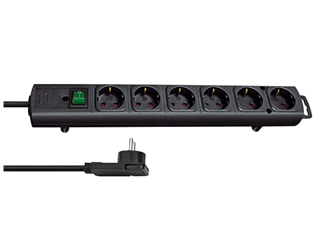 Brennenstuhl Comfort-Line Plus, Steckdosenleiste 6-fach (2m Kabel, extra breite Abstände der Steckdosen, Befestigungsösen) für 7,93€ (VG: 12,90€)