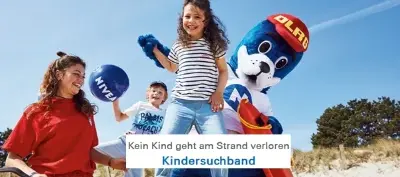 👧Beim DLRG an der deutschen Nord- und Ostseeküste kostenloses Kindersuchband erhältlich