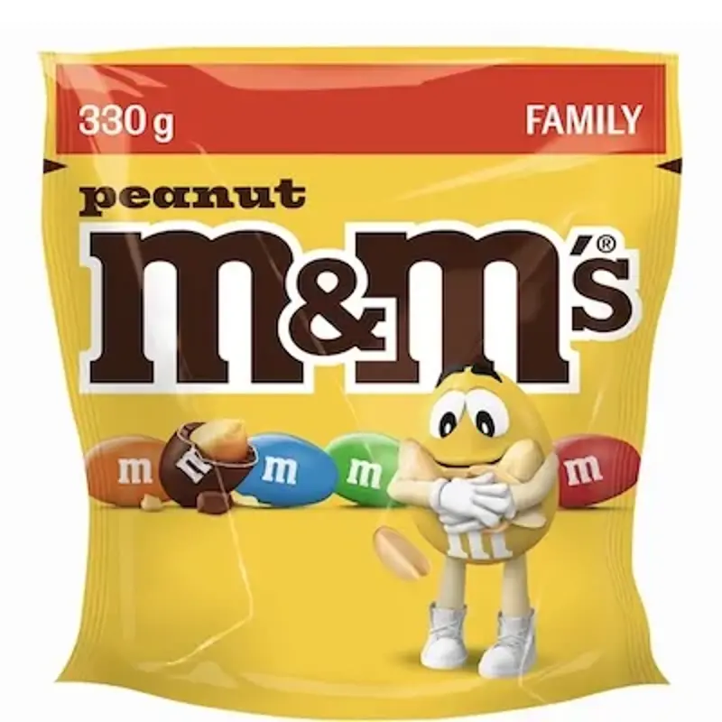 1,32kg! 🍫 4x 330g M&M’s Peanut Knackige Schokolinsen für 12,56€ (statt 20€)