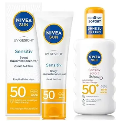 🌞 Nivea Sun Sensitiv Set mit Creme & Spray, LSF 50 ab 11,24€ (statt 25€)