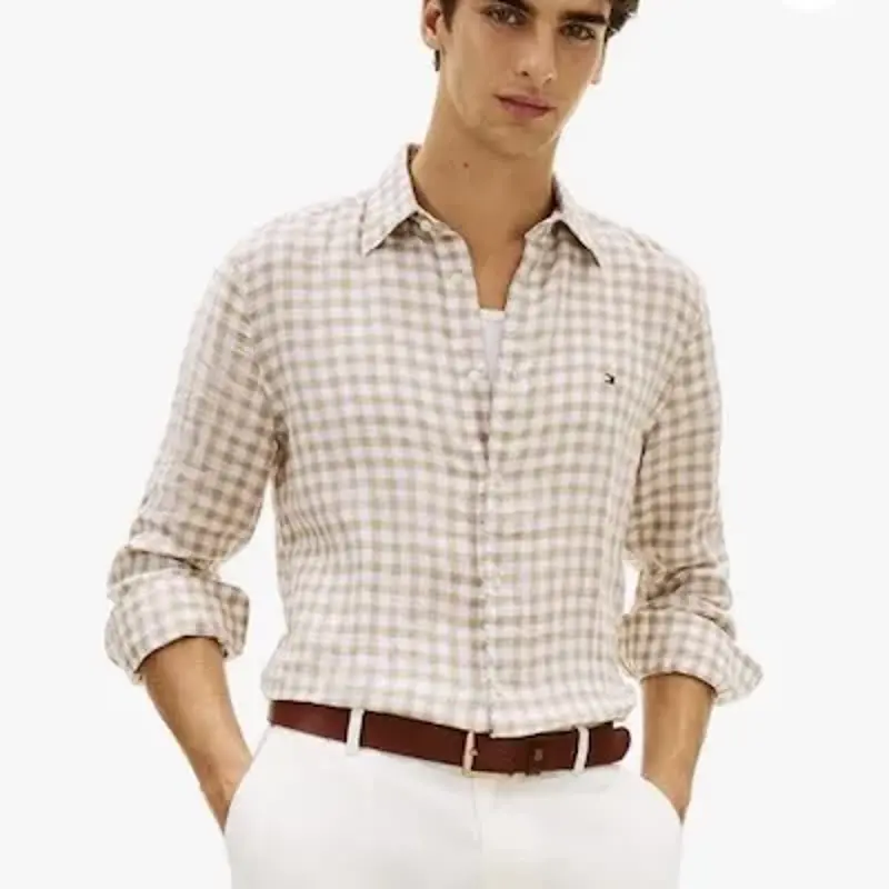Tommy Hilfiger Linen Essential Gingham Hemd für 83€ (statt 110€)