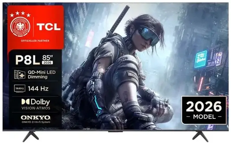 📺 TCL 85P8L 85 Zoll QD-Mini LED 4K UHD Smart TV ab 1.274€ (statt 1.499€)