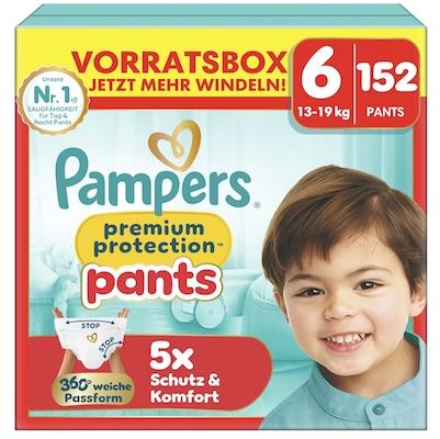 👦 152er Pack Pampers Premium Protection Pants Gr. 6 Extra Large (13-19kg) ab 40,99€ (statt 55€)