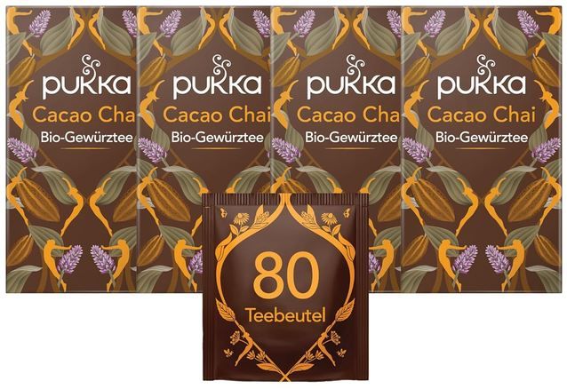 🍵 4 x 20er Pack Pukka Cacao Chai Bio Gewürztee ab 13,57€ (statt 19€)
