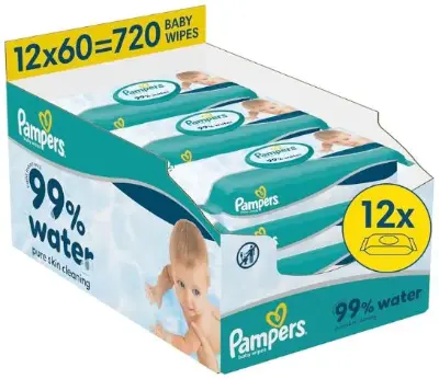 👶🏼 720er Pack Pampers 99% Water Baby-Feuchttücher ab 15,95€ (statt 22€)