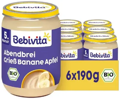 🍌 1,14kg/6er Pack Bebivita Abendbrei Grieß-Banane-Apfel ab 3,79€ (statt 6€)