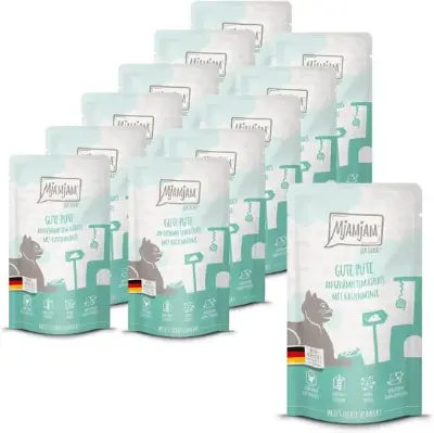 🐈 12er Pack MjAMjAM Pute an gedämpftem Kürbis Futter ab 9,53€ (statt 19€)