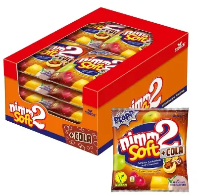 3,9kg! 🍬 20x nimm2 soft + Cola vegane Fruchtbonbons (je 195g) für 20,96€ (statt 34€)