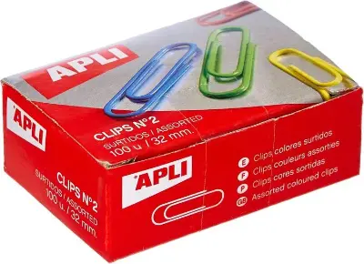 📎 100er Pack Apli Verzinkte Büroklammer, 32mm, Bunt für 1,08€ (statt 3€)