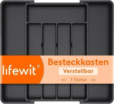 🍴 Lifewit Besteckkasten mit 7 Fächern, verstellbar für 9,98€ (statt 18€)