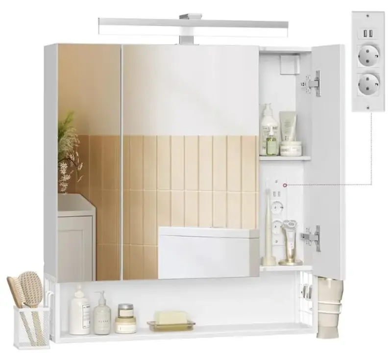 🪞 VASAGLE Badezimmer-Spiegelschrank mit LED für 72,67€ (statt 90€)