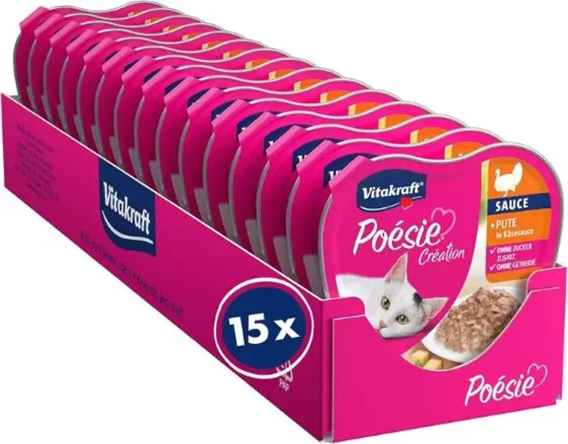 🐈 15er Pack Vitakraft Poésie Création Pute in Käsesauce ab 6,15€ (statt 15€)