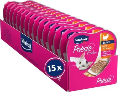 🐈 15er Pack Vitakraft Poésie Création Pute in Käsesauce ab 6,15€ (statt 15€)