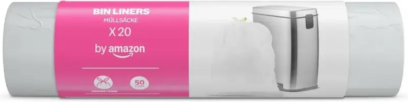 🗑️ 4 x 20er Rollen by Amazon Zugband Müllbeutel mit 50L ab 2€ (statt 4€)