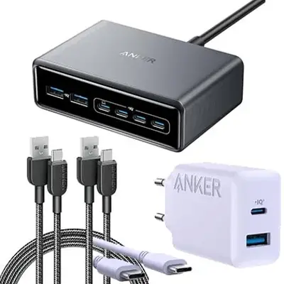 🔥 Anker Prime 200W + 20W Ladegerät + 2er Pack USB-C Kabel für 67,45€ (statt 84€)