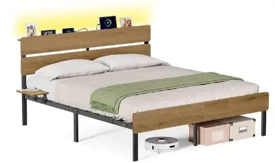 🛌 VASAGLE Doppelbettgestell (160 x 200) aus Metallrahmen & LEDs für 87,99€ (statt 130€)