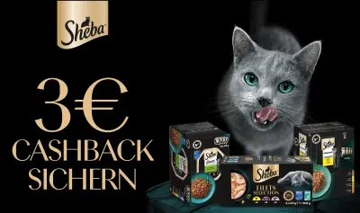🐈💨 Cashback-Aktion für Sheba Katzenfutter ➡️ bei drei Bestellung jeweils 3€ einsparen