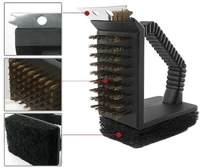 🥩 2x BBQ 3in1 Stahl Grillbürste mit 3 Funktionen für 9,98€ (statt 20€)