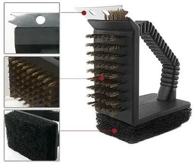 🥩 2x BBQ 3in1 Stahl Grillbürste mit 3 Funktionen für 9,98€ (statt 20€)