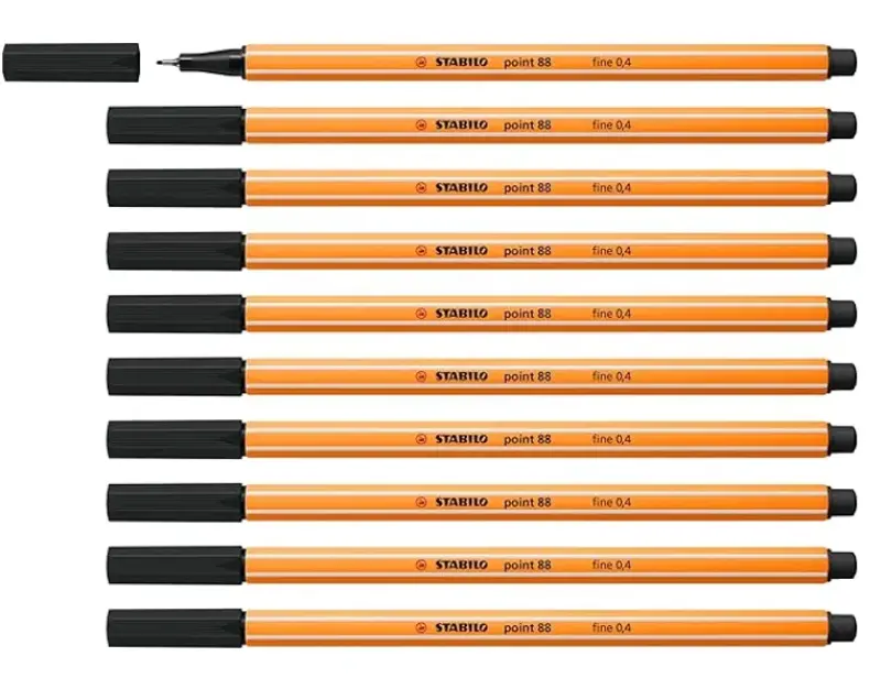 🖋️ 10er Pack STABILO Fineliner point 88 Stifte in Schwarz für 3,99€ (statt 11€)