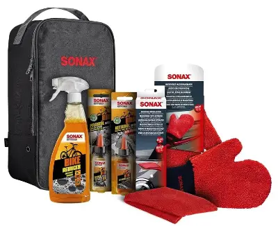 🧽 SONAX BIKE Reinigungsset mit Tasche inkl. Reiniger, Schmiermittel + Zubehör für 32,47€ (statt 50€)