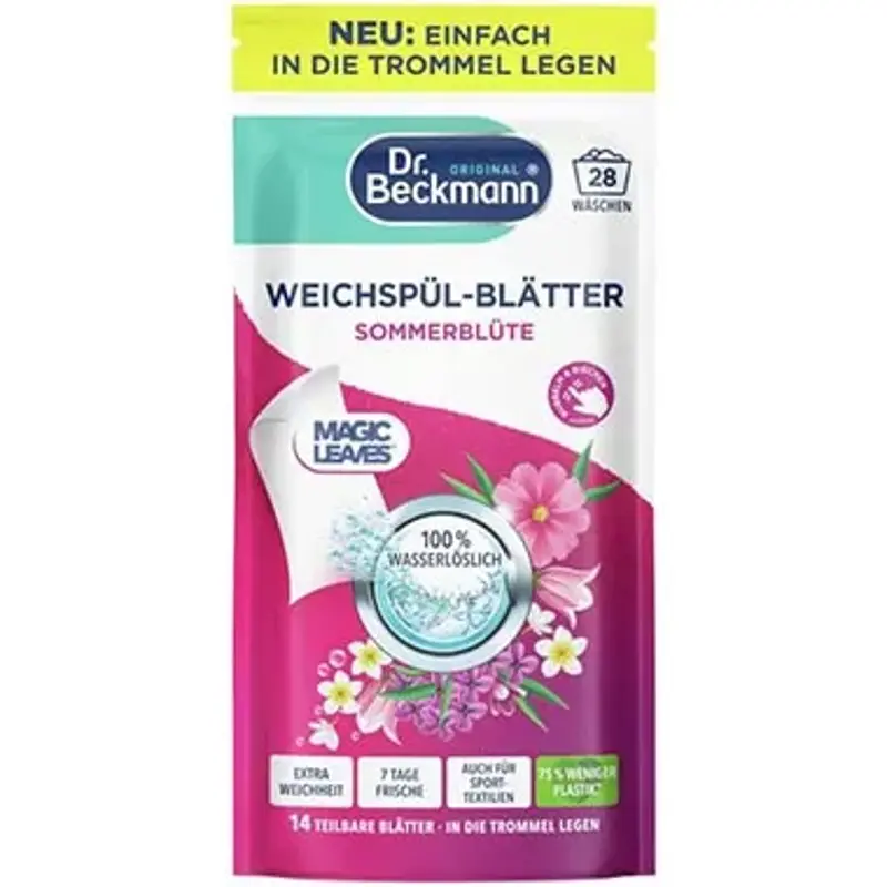 🫧 14er Pack Dr. Beckmann Weichspül-Blätter Sommerblüte ab 1,79€ (statt 4€)