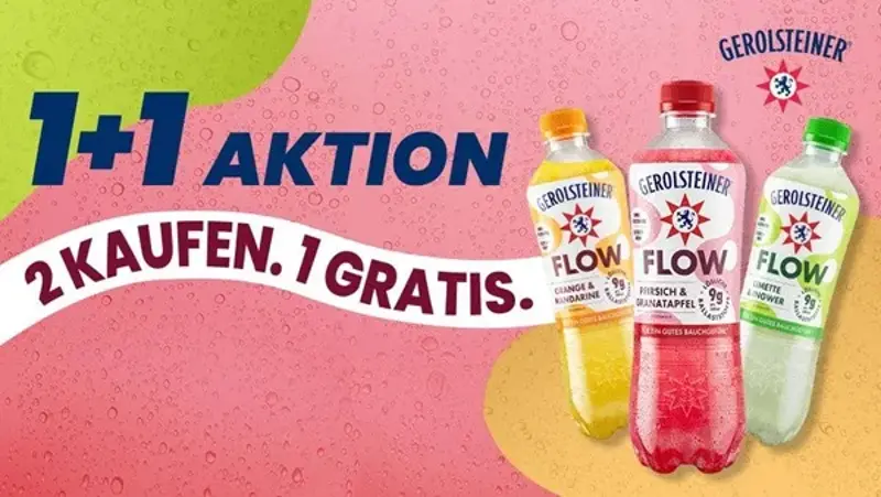 🥃 Couponplatz: Gerolsteiner Flow gratis ausprobieren – 1+1 Aktion