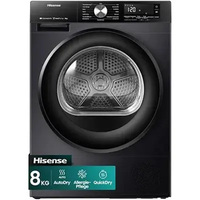 👔 Hisense DH3S802BB3 Kondenstrockner mit Wärmepumpe, 8KG für 449€ (statt 699€)