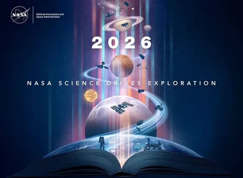 🌖 Aus dem NASA-Wissenschaftskalender 2026 Kalender- und Hintergrundbilder herunterladen