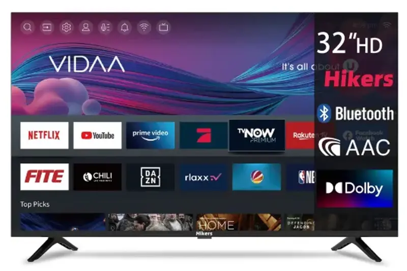 📺 Hikers 32″ LED Smart HD TV mit VIDAA und Dolby Digital+ ab 90€ (statt 138€)